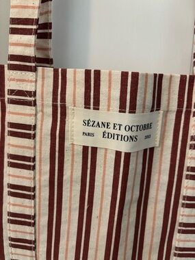 Sezane striped tote bag